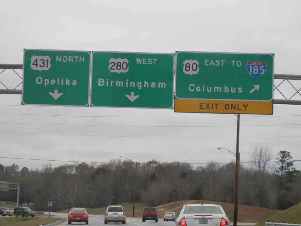 Highway signs in Alabama. Some of my family lives over there too, right on the border with Georgia.