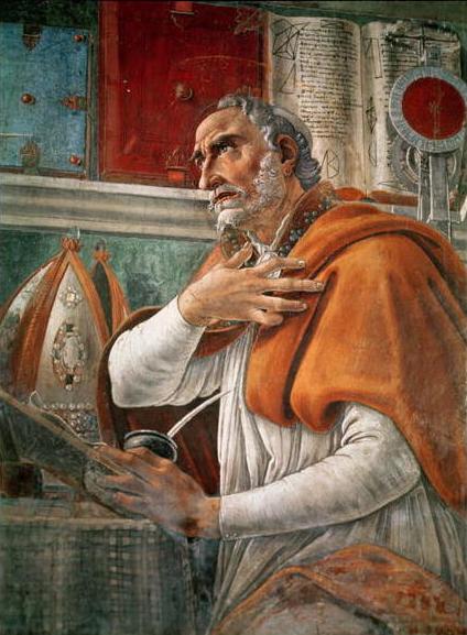 St. Augustine in his study.