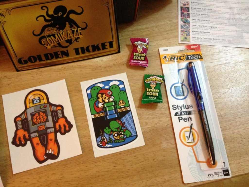 Mario/TMNT Mashup Sticker, Warheads and BIC 2-in-1 Stylus