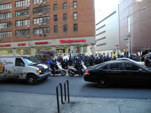 Large group of police at Union Square