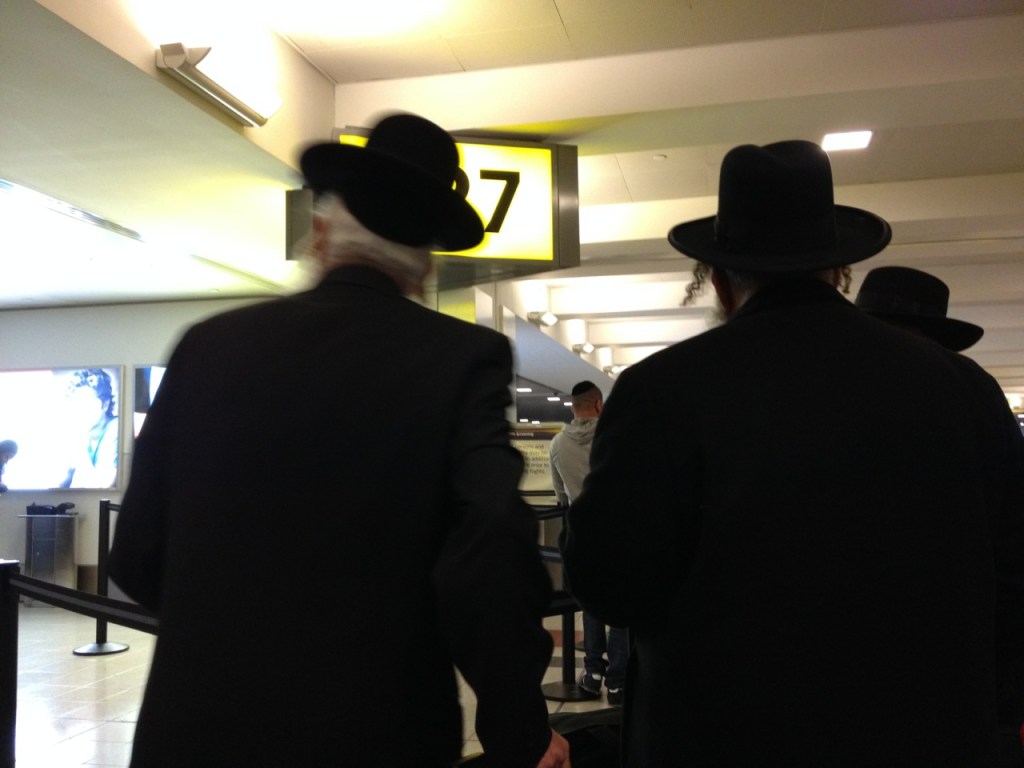 Chassidic guys that cut us in line.
