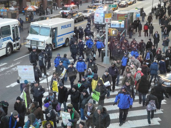 Group of protesters at Union Square