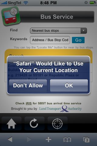 Allow MyTransport.sg to use your location pop-up. Allow MyTransport.sg to use your location pop-up.