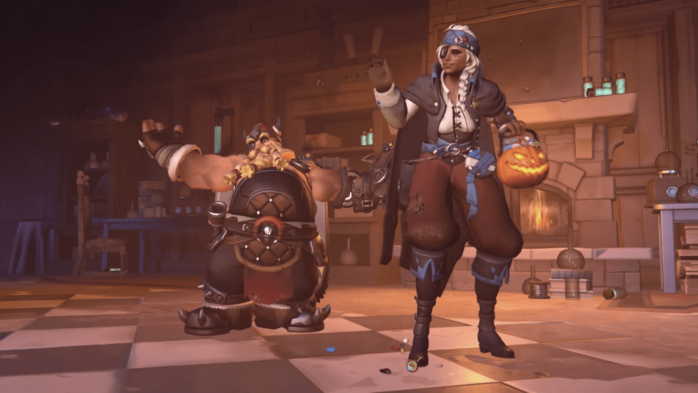 Torbjorn's and Ana's 2017 Halloween skins. I'm digging the hippy look. Torb's costume is plain boring.