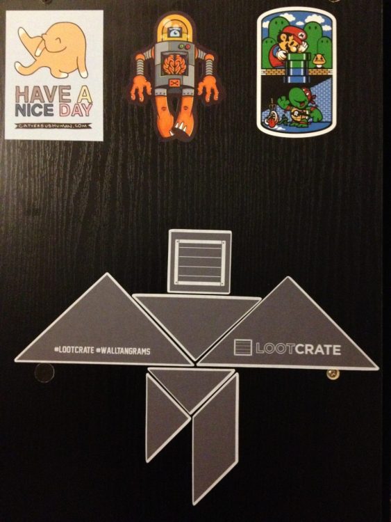 Loot Box Wall Tangrams, Mario/TMNT Mashup, Robot, and Cat Vs Human Stickers