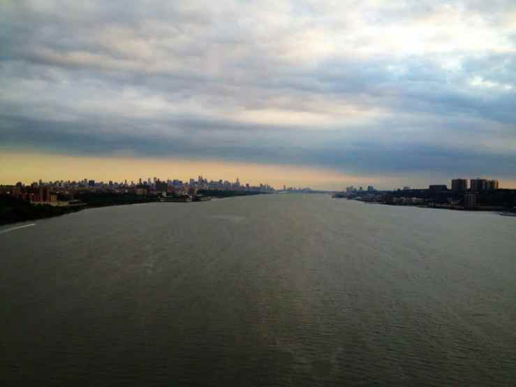 Lower Manhattan and Hoboken (I think), New Jersey as seen from the George Washington Bridge