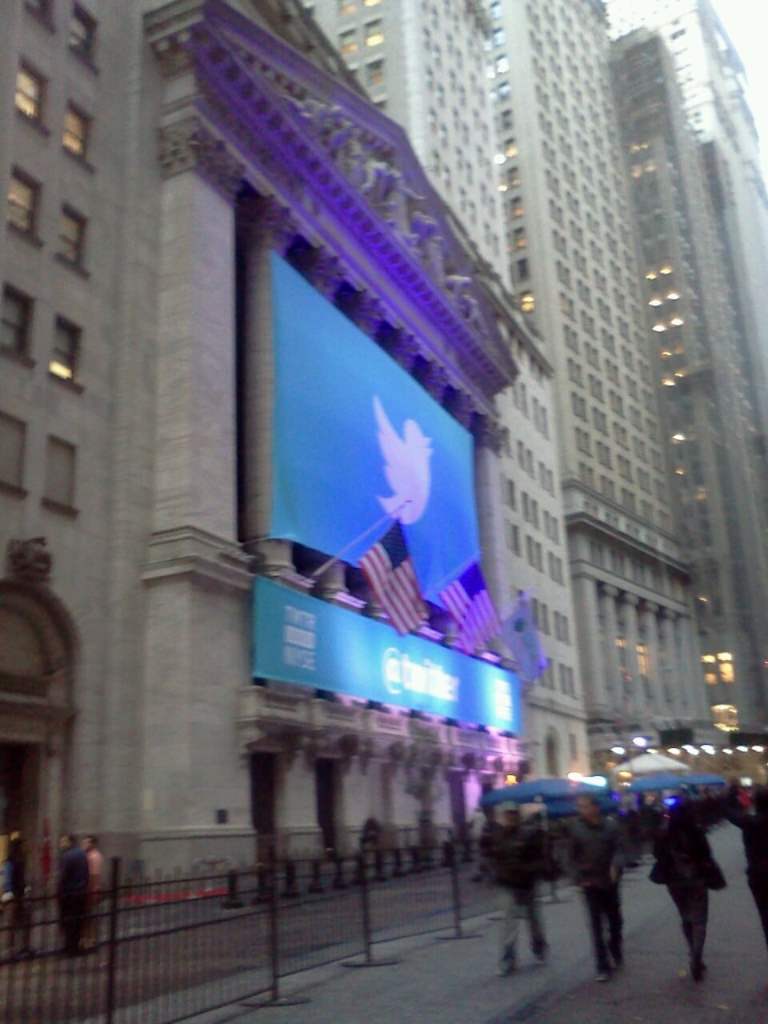NYSE with Twitter Banner
