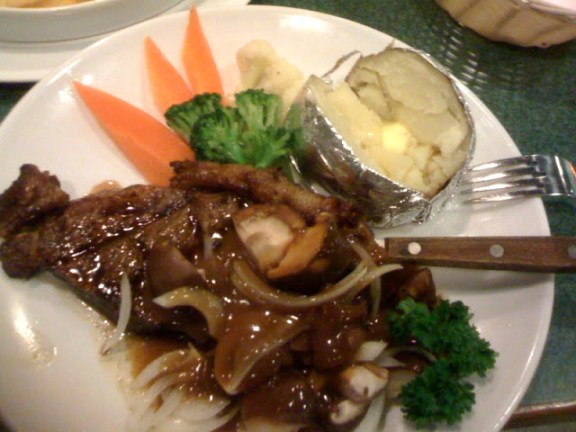 Buddy Hoagies sirloin mushroom steak.